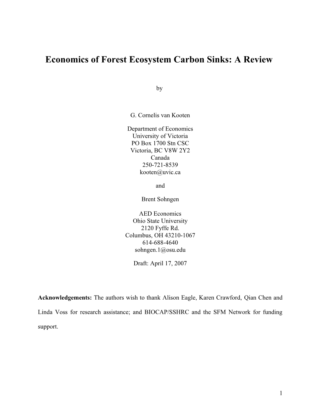 Costs of Carbon Forest Sinks: a Meta Regression Analysis Revisited