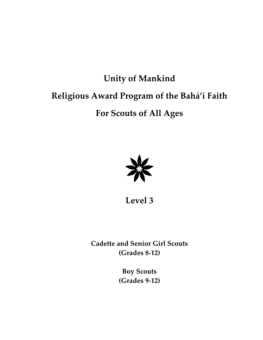 Unity of Mankind Religious Award Program of the Baha'i Faith
