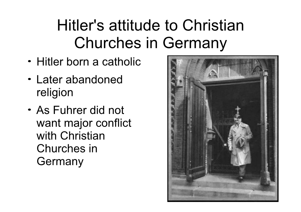 Hitler's Attitude to Christian