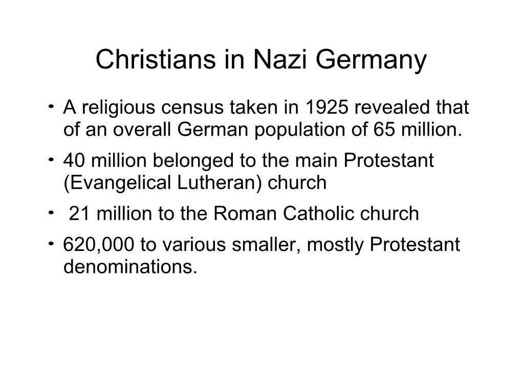 Hitler's Attitude to Christian
