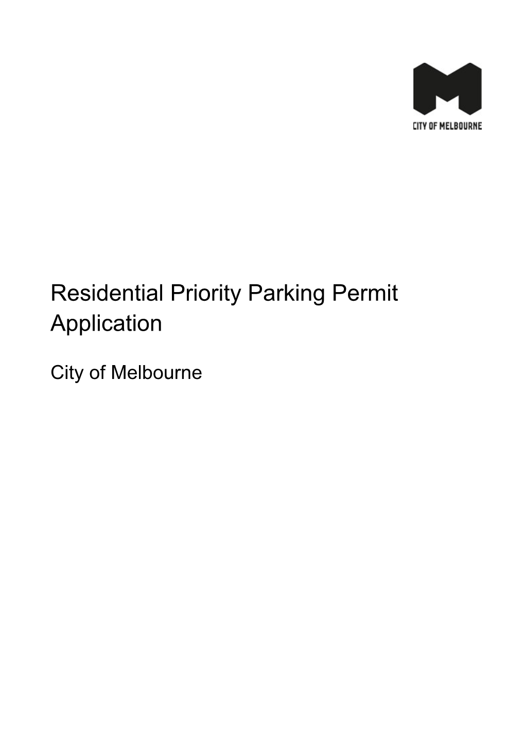 Residential Priority Parking Permit Application