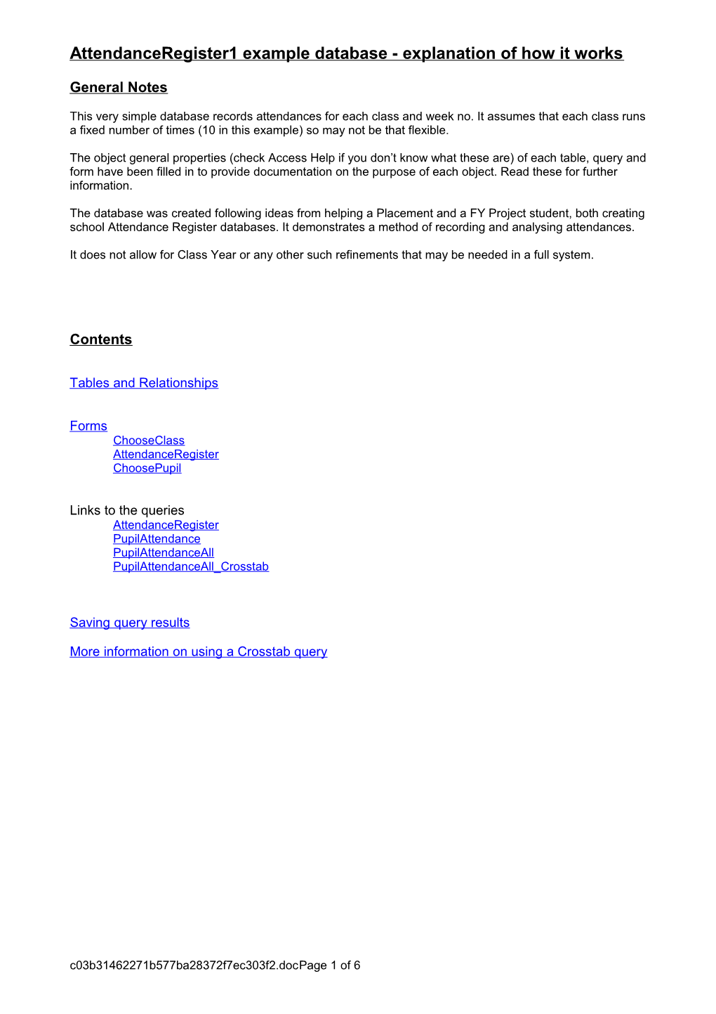 Attendanceregister2 Explanation of How It Works