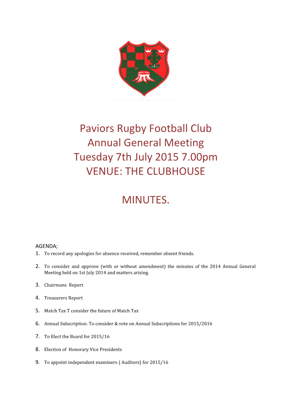 Paviors Rugby Football Club