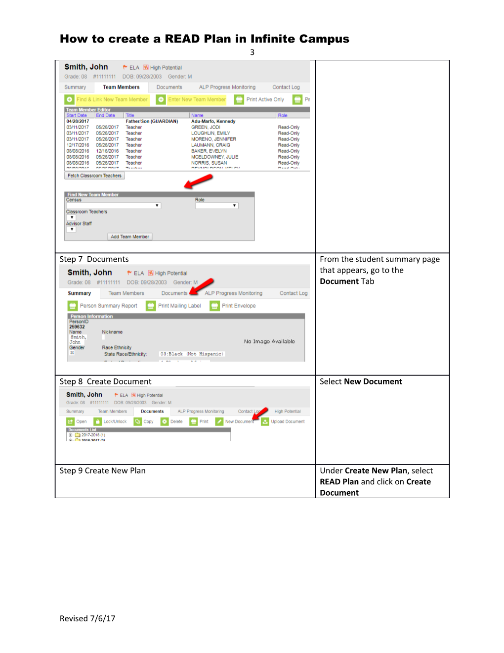 How to Create a READ Plan in Infinite Campus 1
