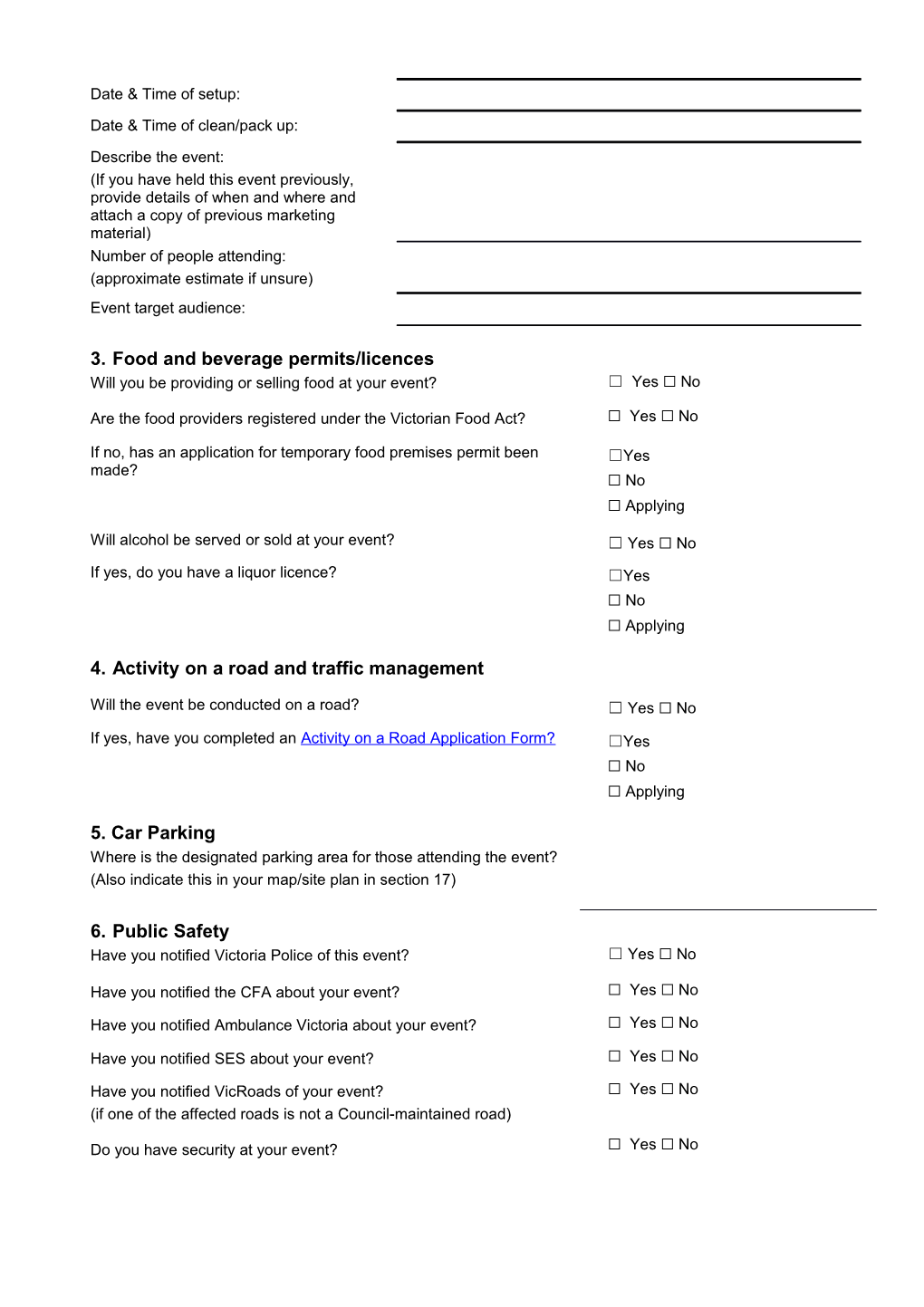 Proposed Event Notification Form