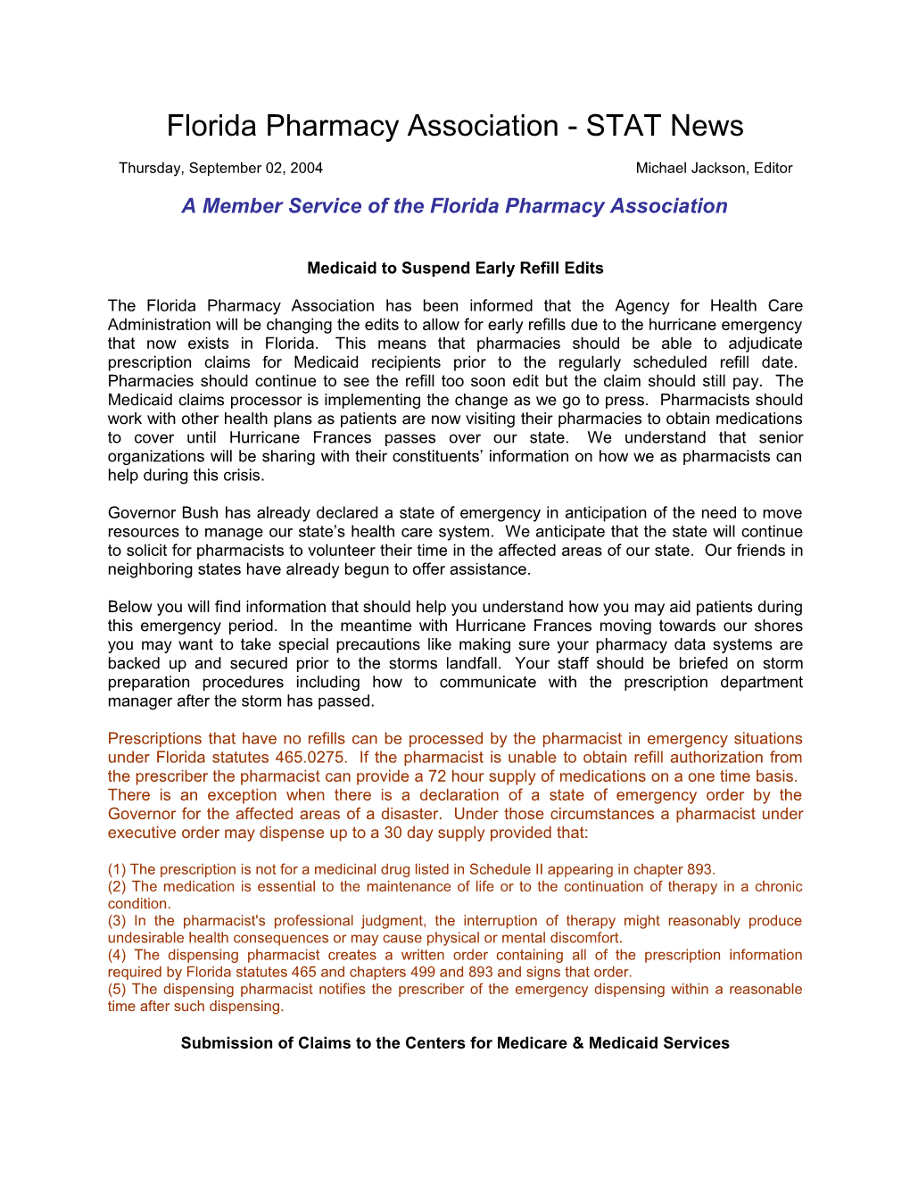 Florida Pharmacy Association - STAT News