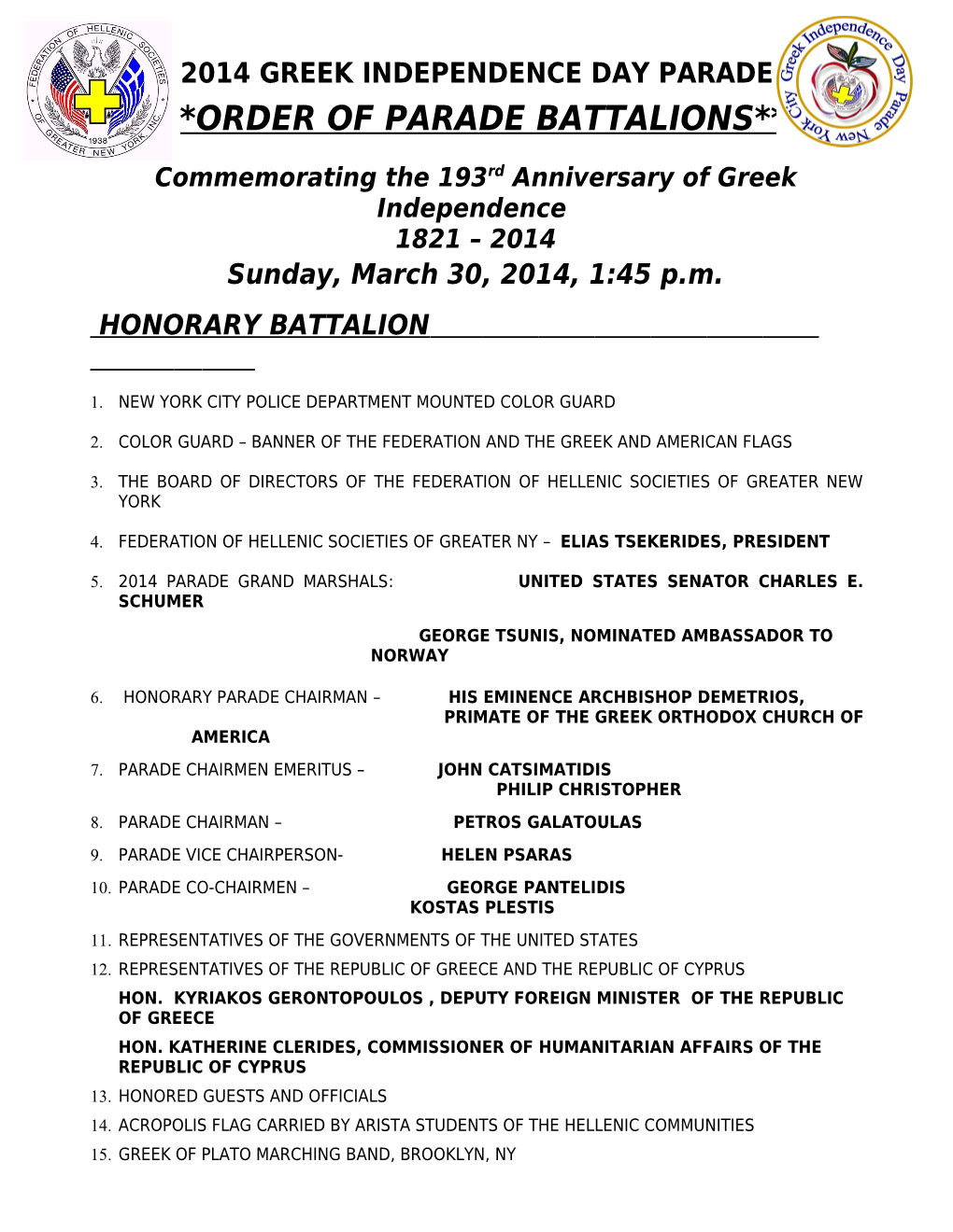 Commemorating the 193Rdanniversary of Greek Independence