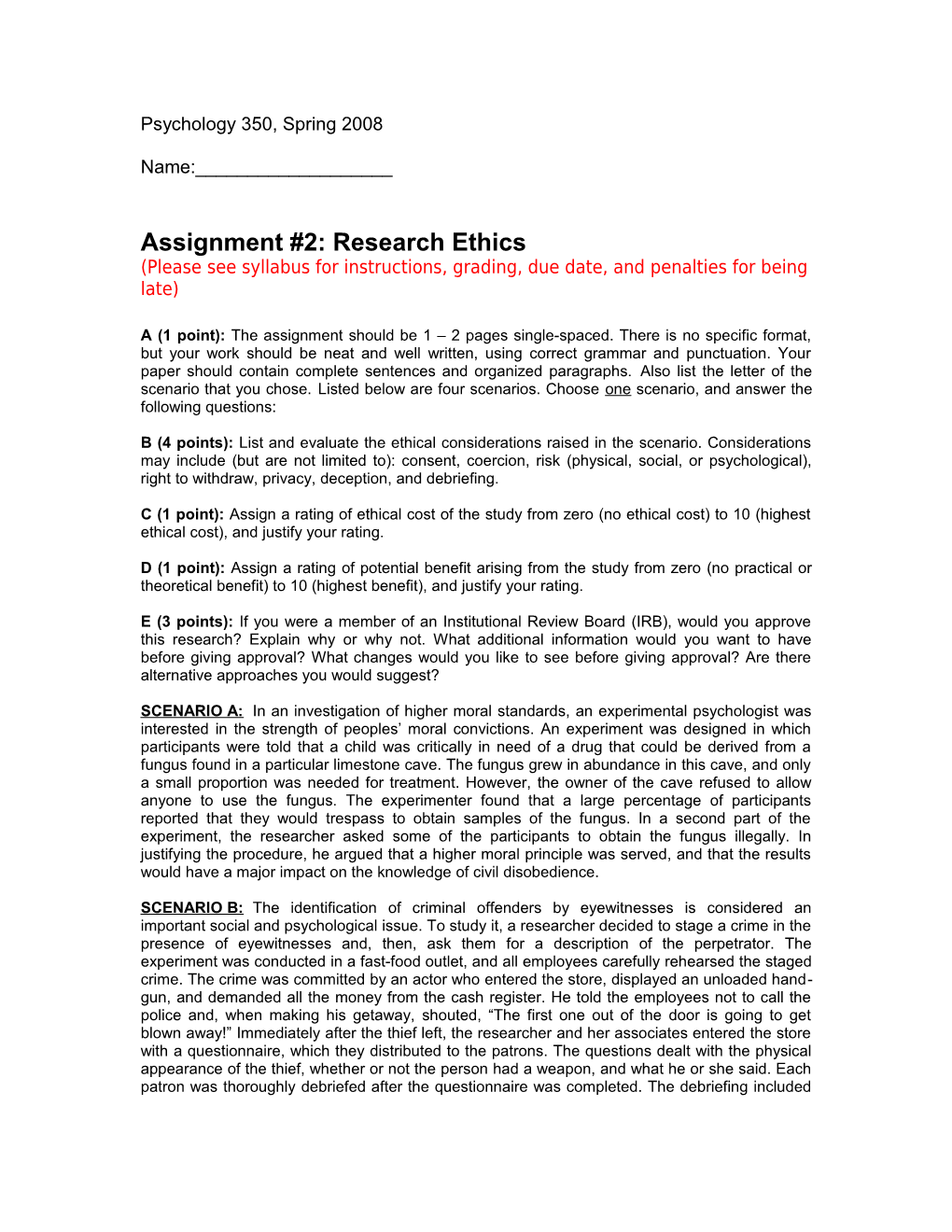 Assignment #2: Research Ethics