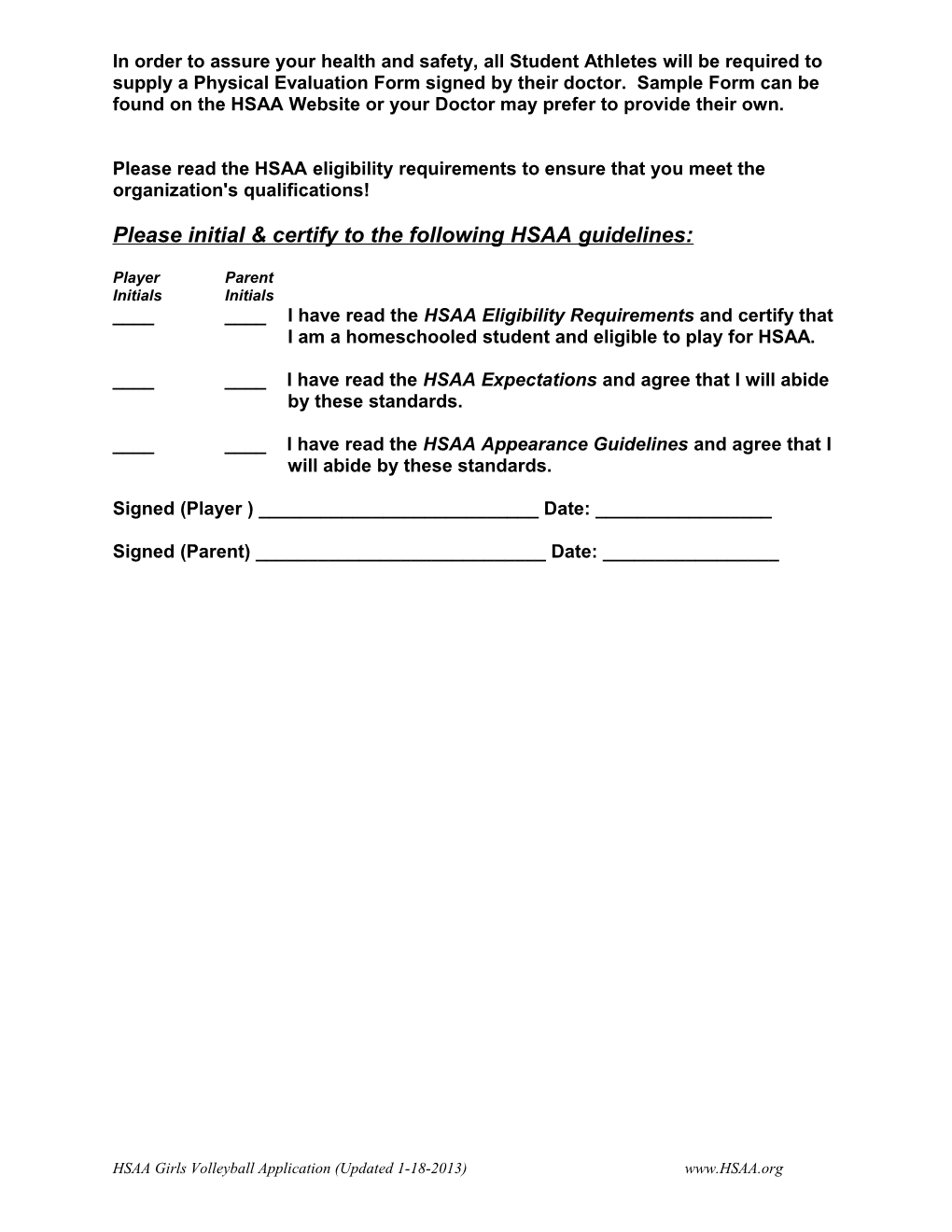 Volleyball Tryout Application