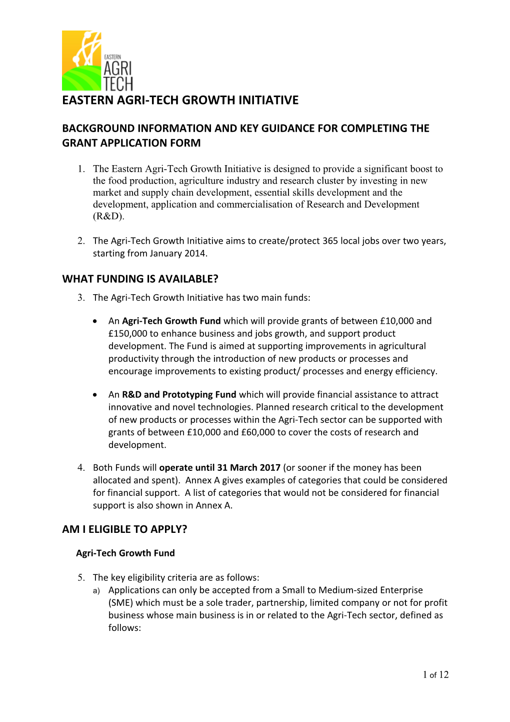 Eastern Agri-Tech Growth Initiative