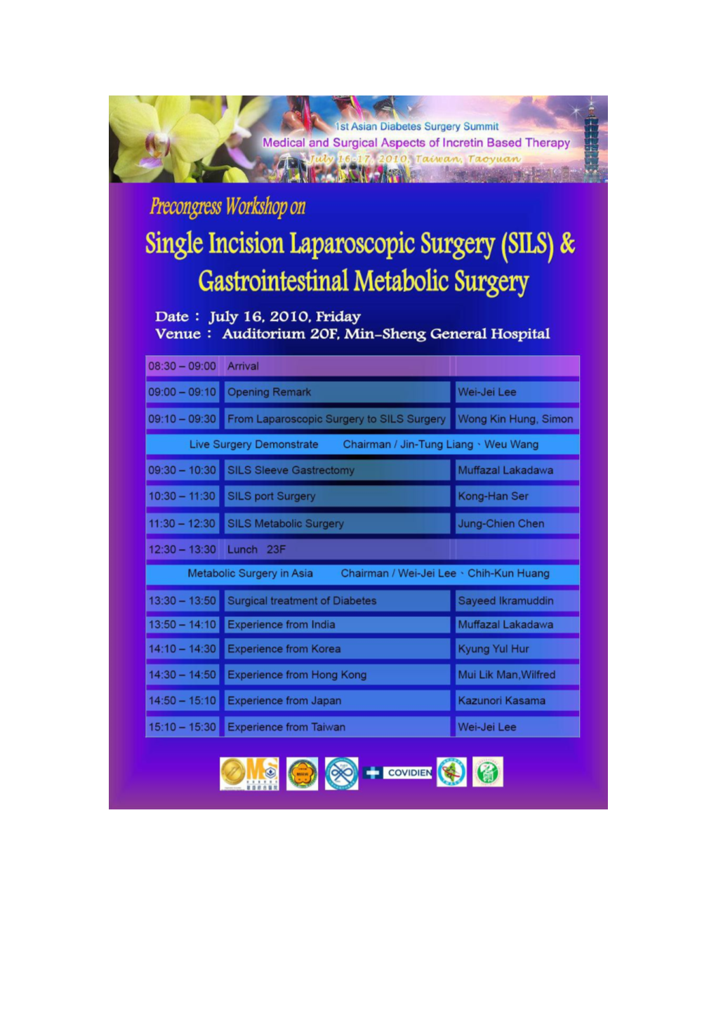 主題:From Laparoscopic Surgery to SILS Surgery
