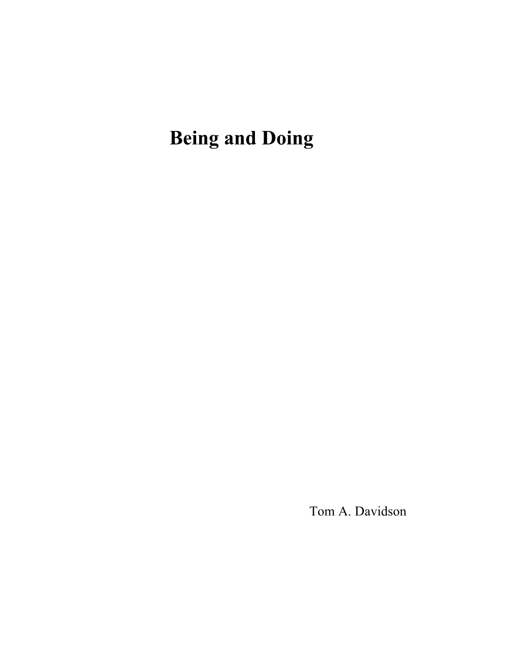 Being and Doing