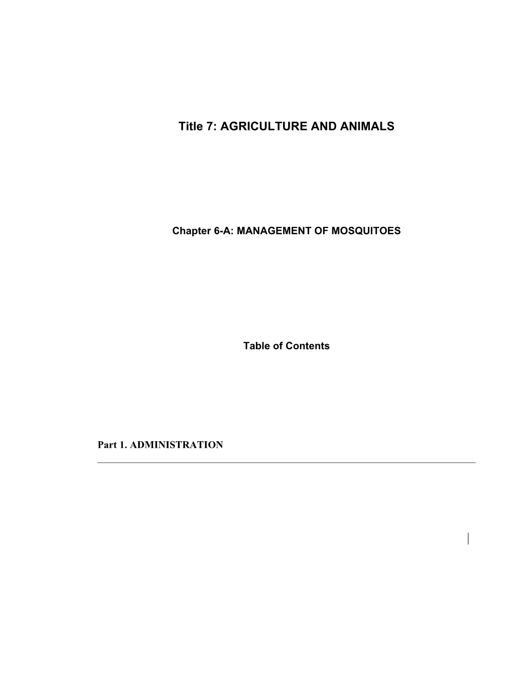 MRS Title 7, Chapter 6-A: MANAGEMENT of MOSQUITOES
