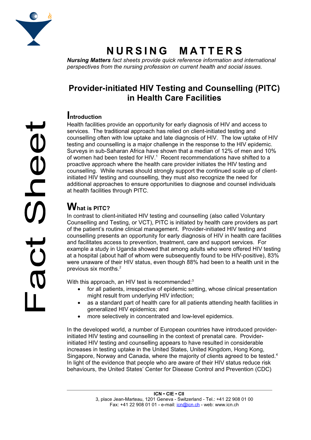 Provider-Initiated Hiv Testing and Counselling