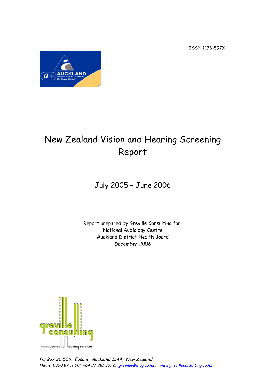 New Zealand Vision & Hearing Screening Report 2005/06