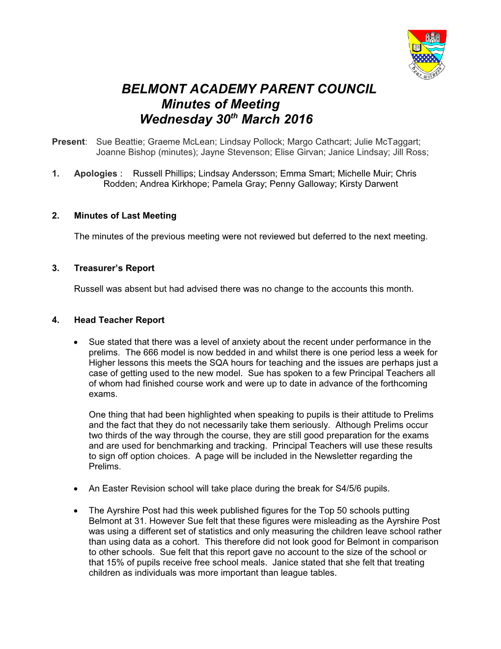 Belmont Academy Parent Council