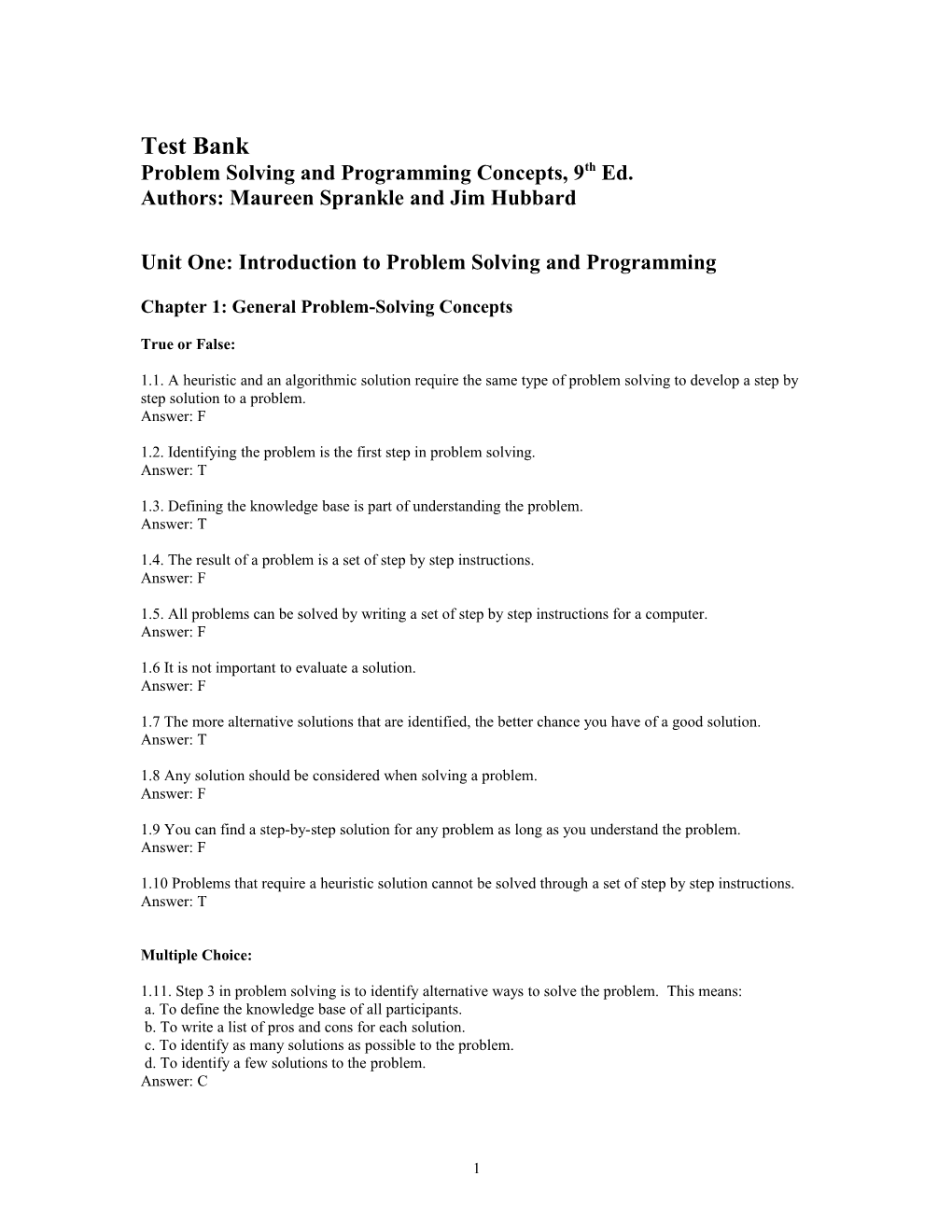 Problem Solving and Programming Concepts, 9Th Ed