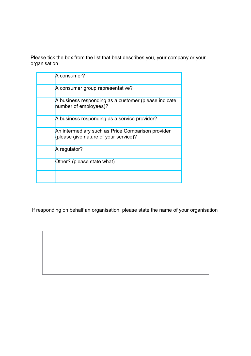 Response Form - Call for Evidence: Improving the Consumer Landscape & Switching