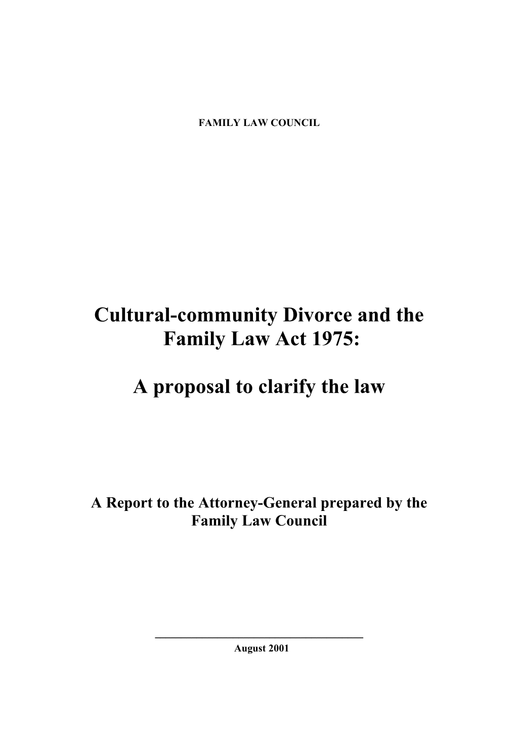Cultural-Community Divorce and The