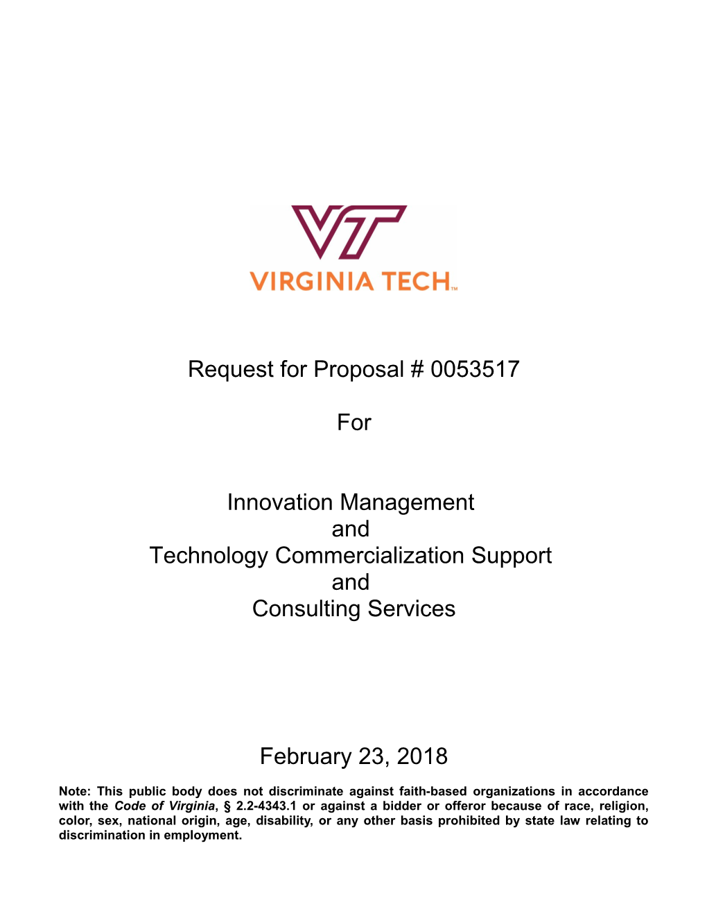 Request for Proposal # 0053517