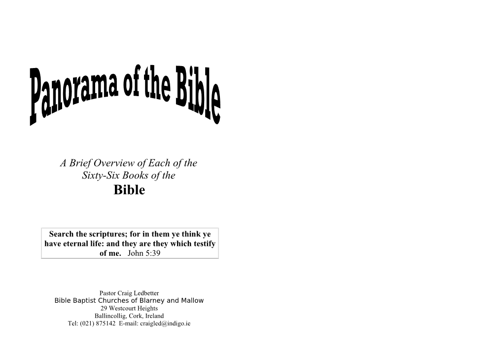 A Panorama of the Bible