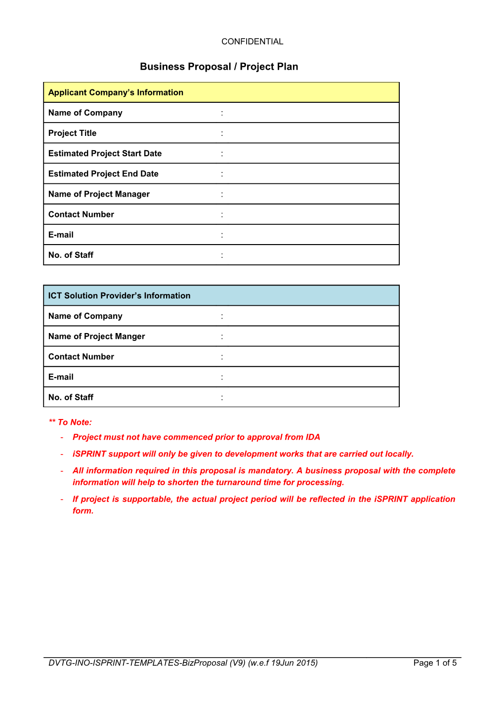 Business Proposal / Project Plan