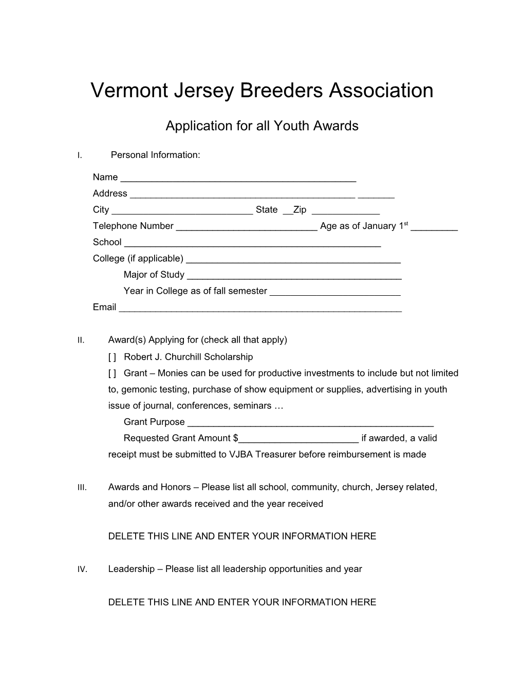 Vermont Jersey Breeders Association