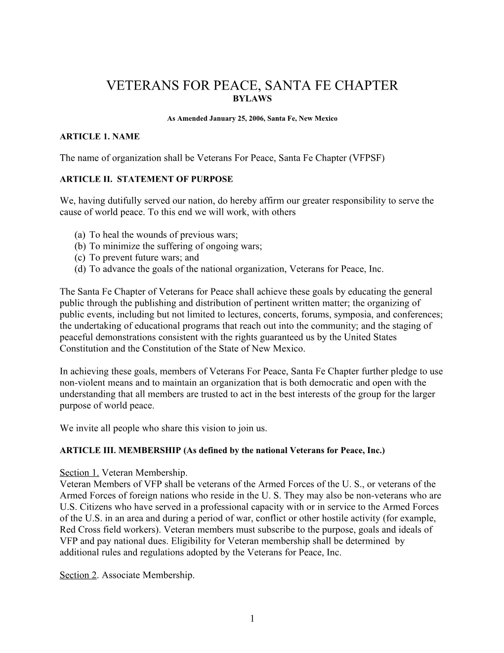 Veterans for Peace, Inc