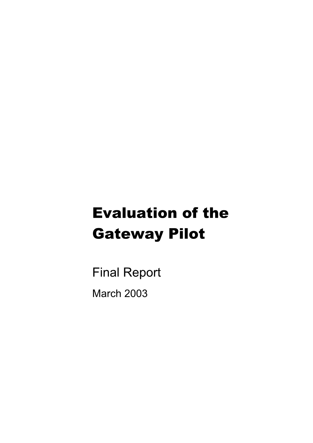 GW Final Evaluation Report