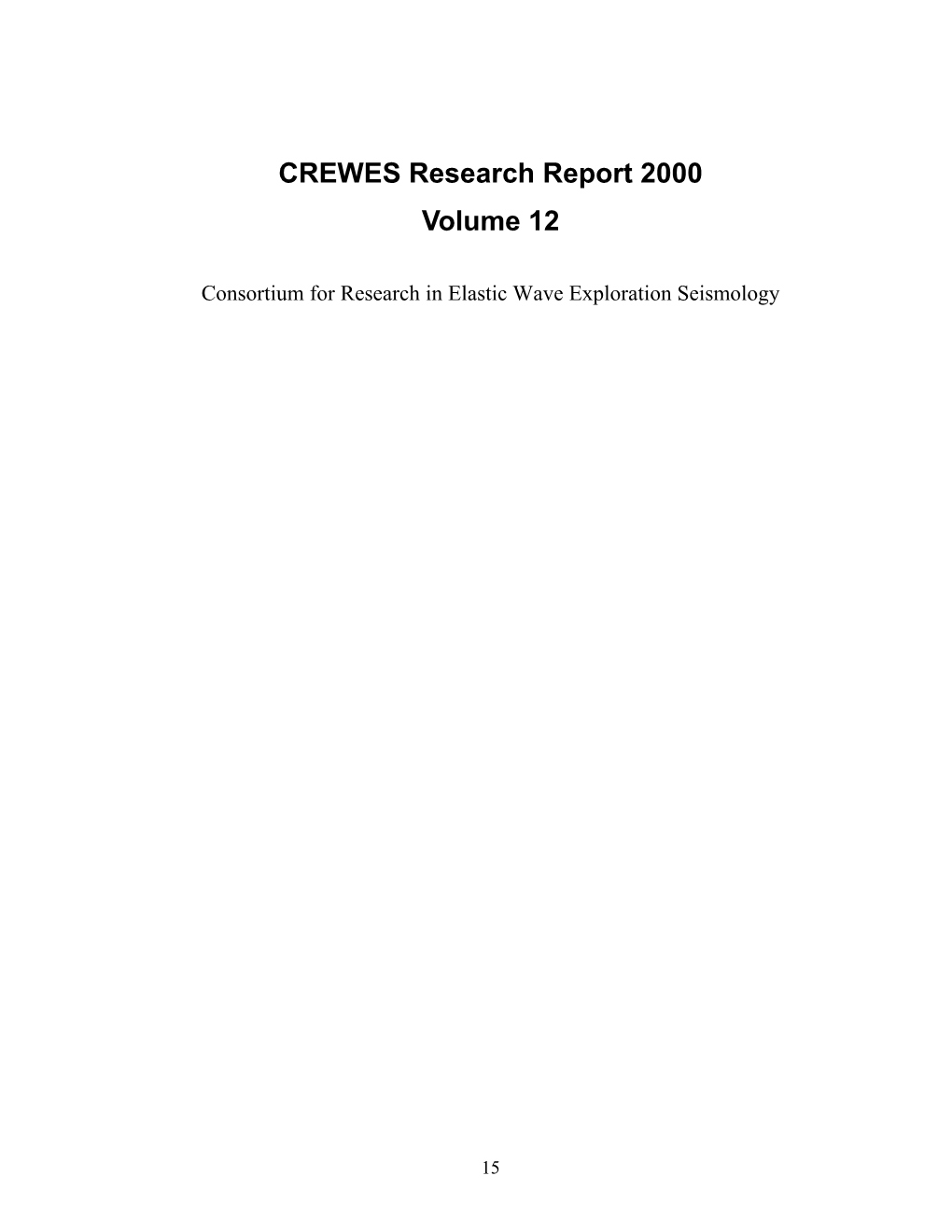 1999 Research Report Chapters