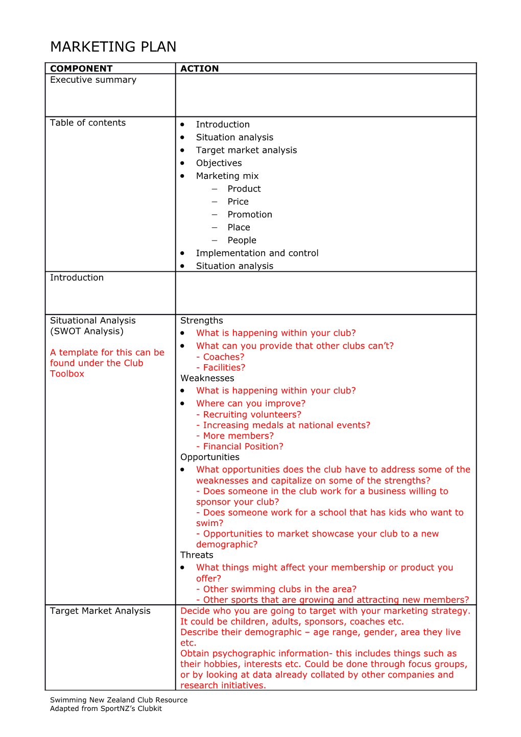 Indepth Marketing Plan Example