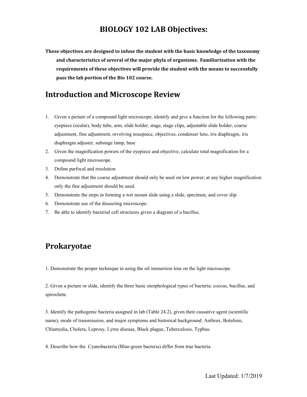 Introduction and Microscope Review