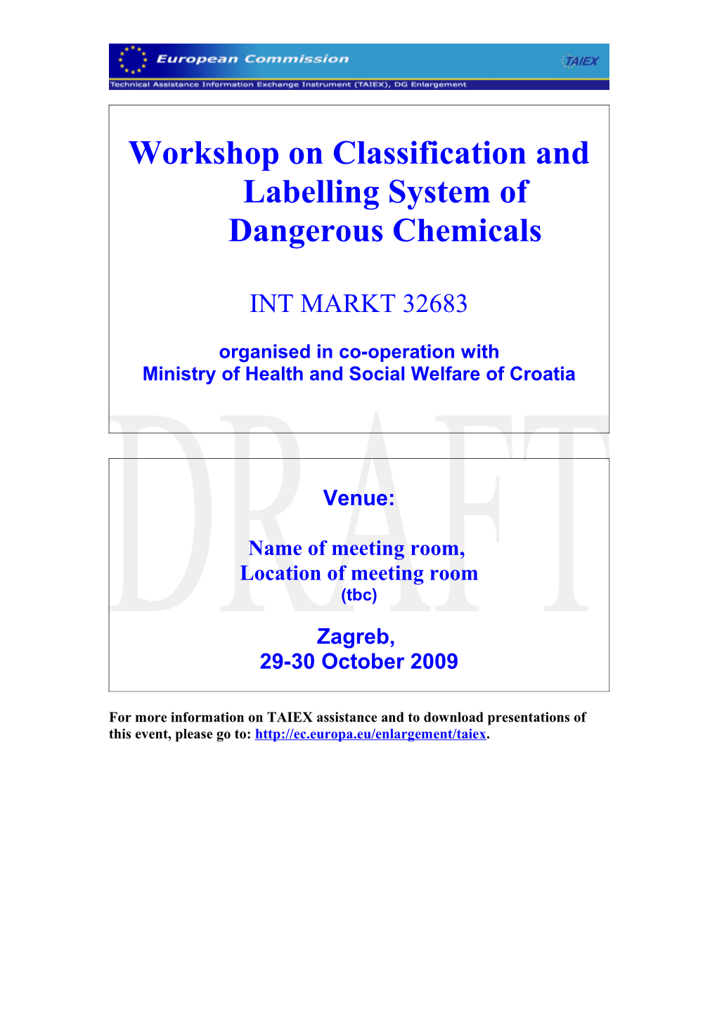 Workshop on Classification and Labelling System of Dangerous Chemicals