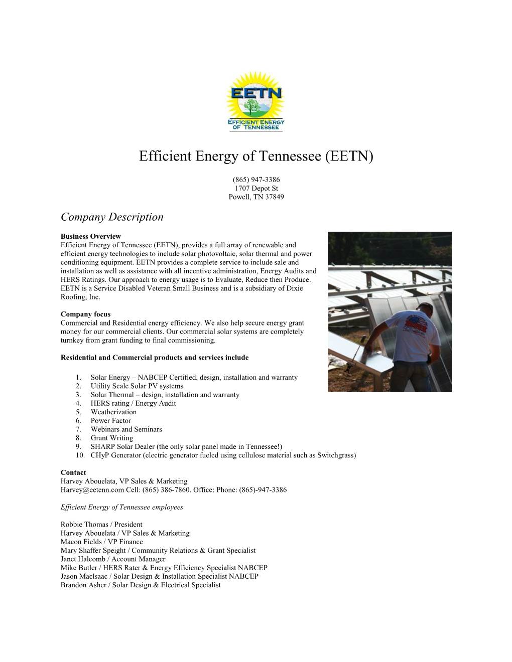 Efficient Energy of Tennessee (EETN)