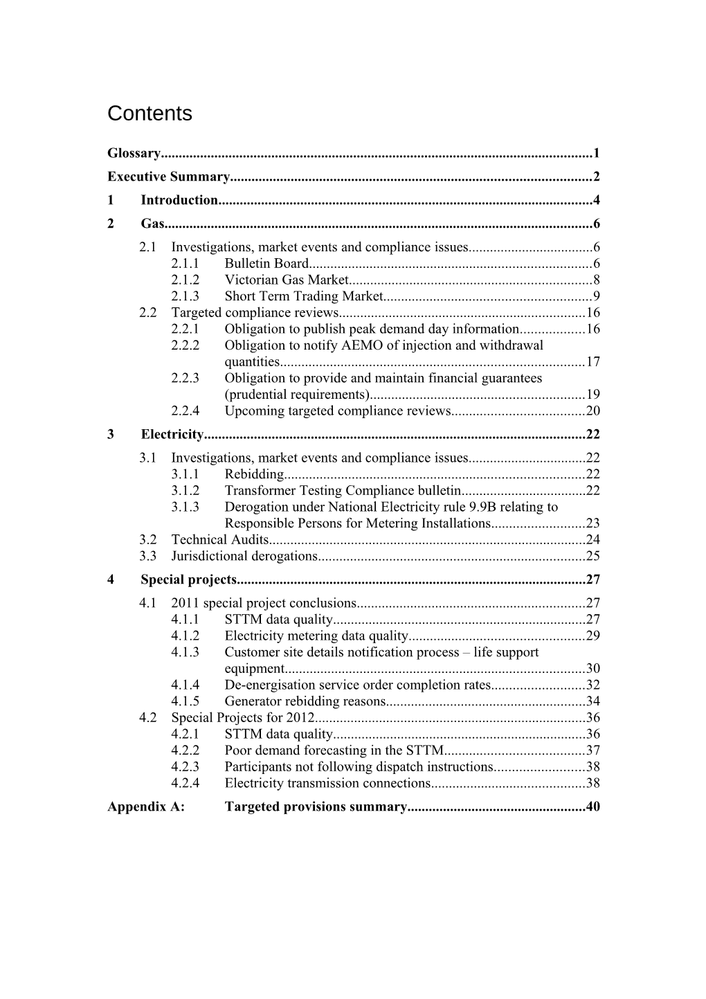 September 2009 Quarterly Compliance Report