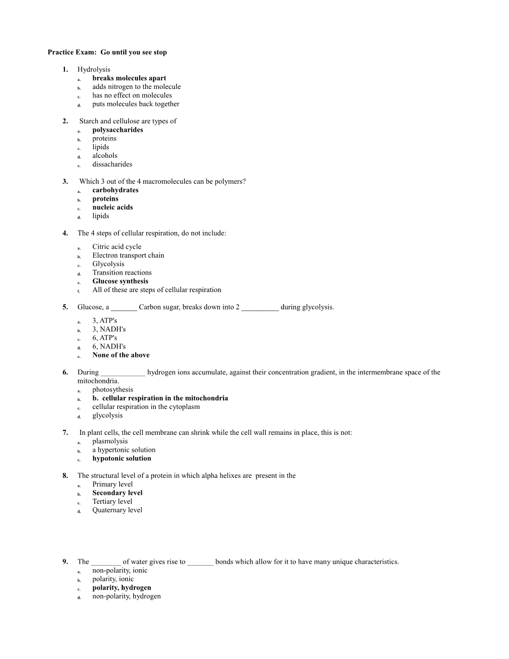 Practice Exam: Go Until You See Stop