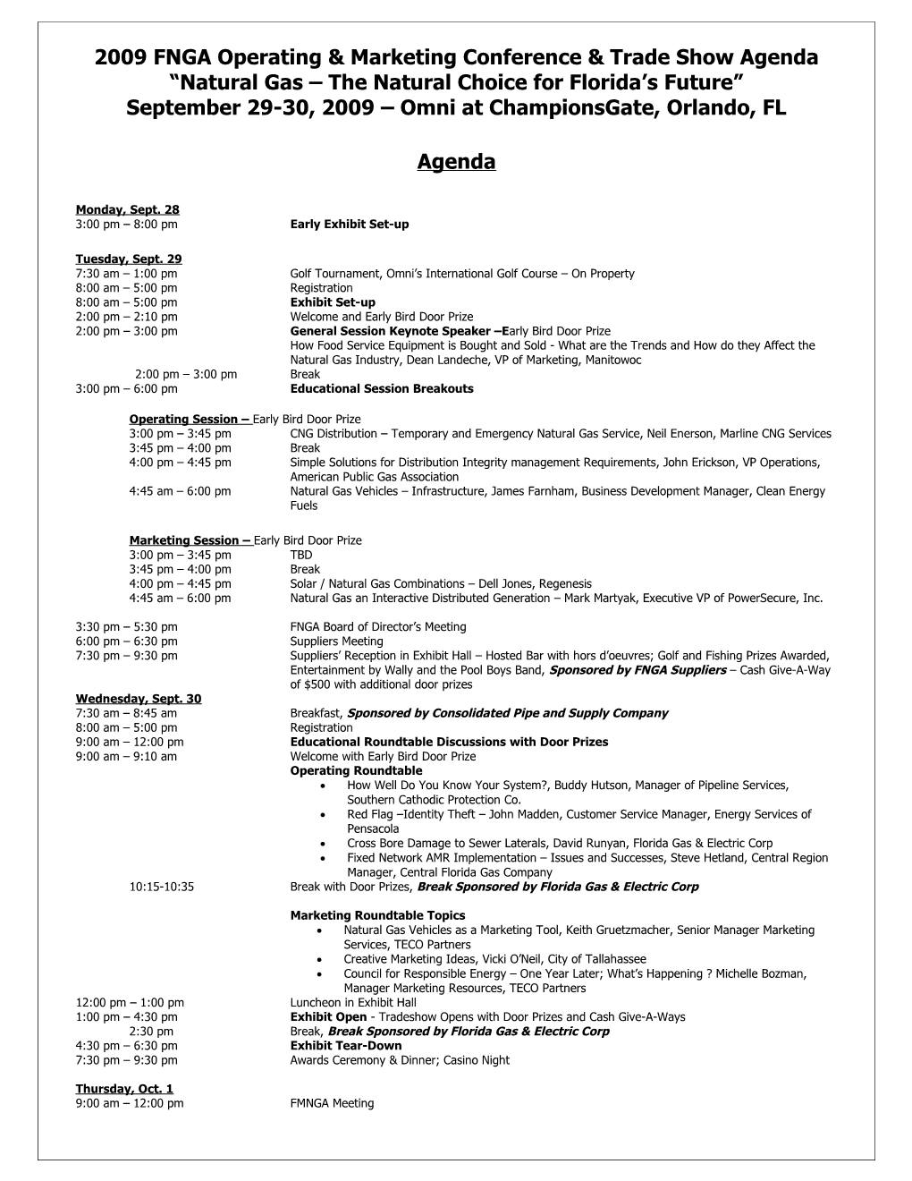 2003 FNGA Marketing & Operating Conference & Trade Show