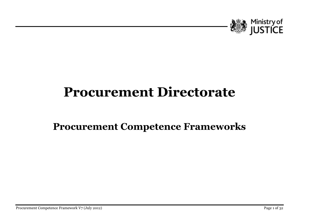 Procurement Competence Framework