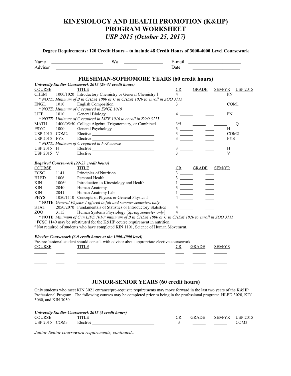 Kinesiology and Health Promotion (K&Hp)