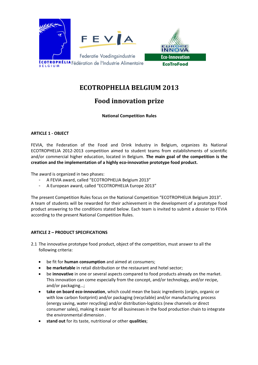 Food Innovation Prize