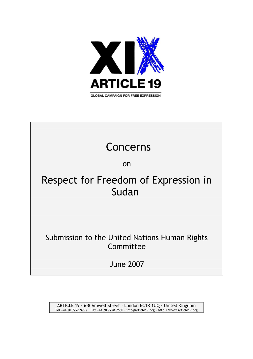 Respect for Freedom of Expression in Sudan