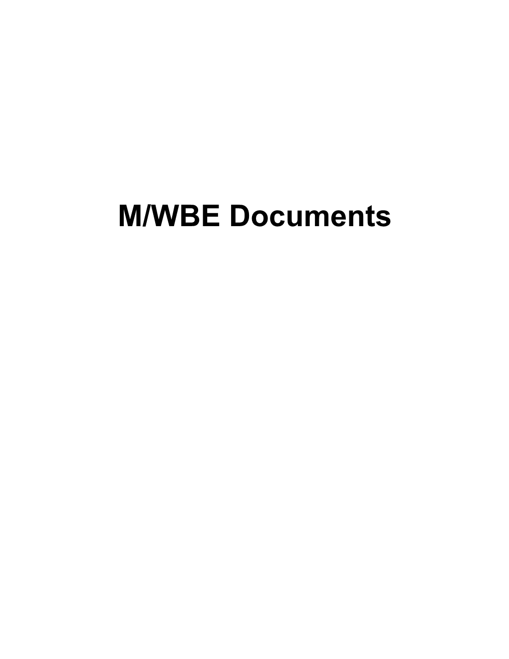 M/Wbe Documents Package (Signatures Required)