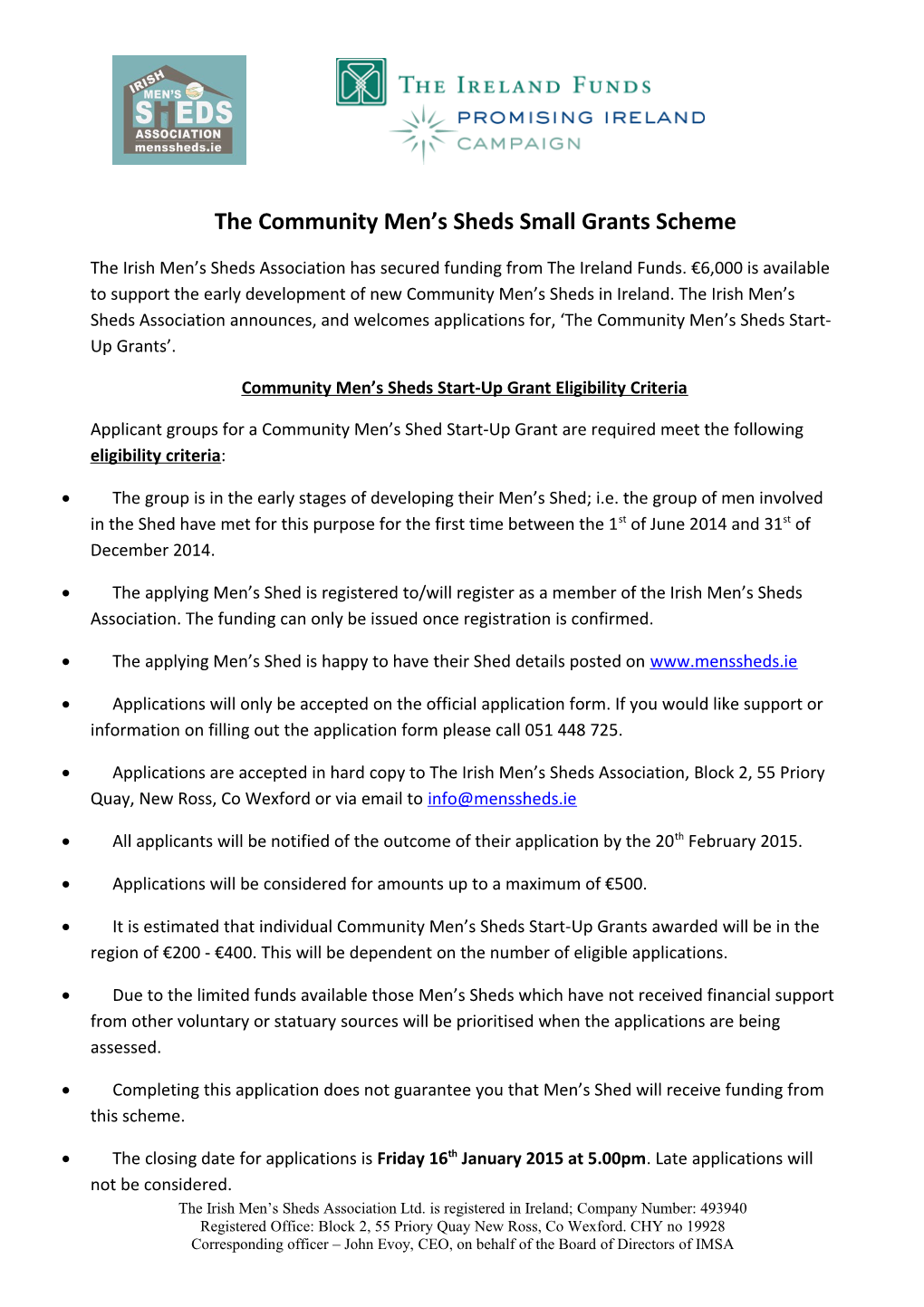 The Community Men S Sheds Small Grants Scheme