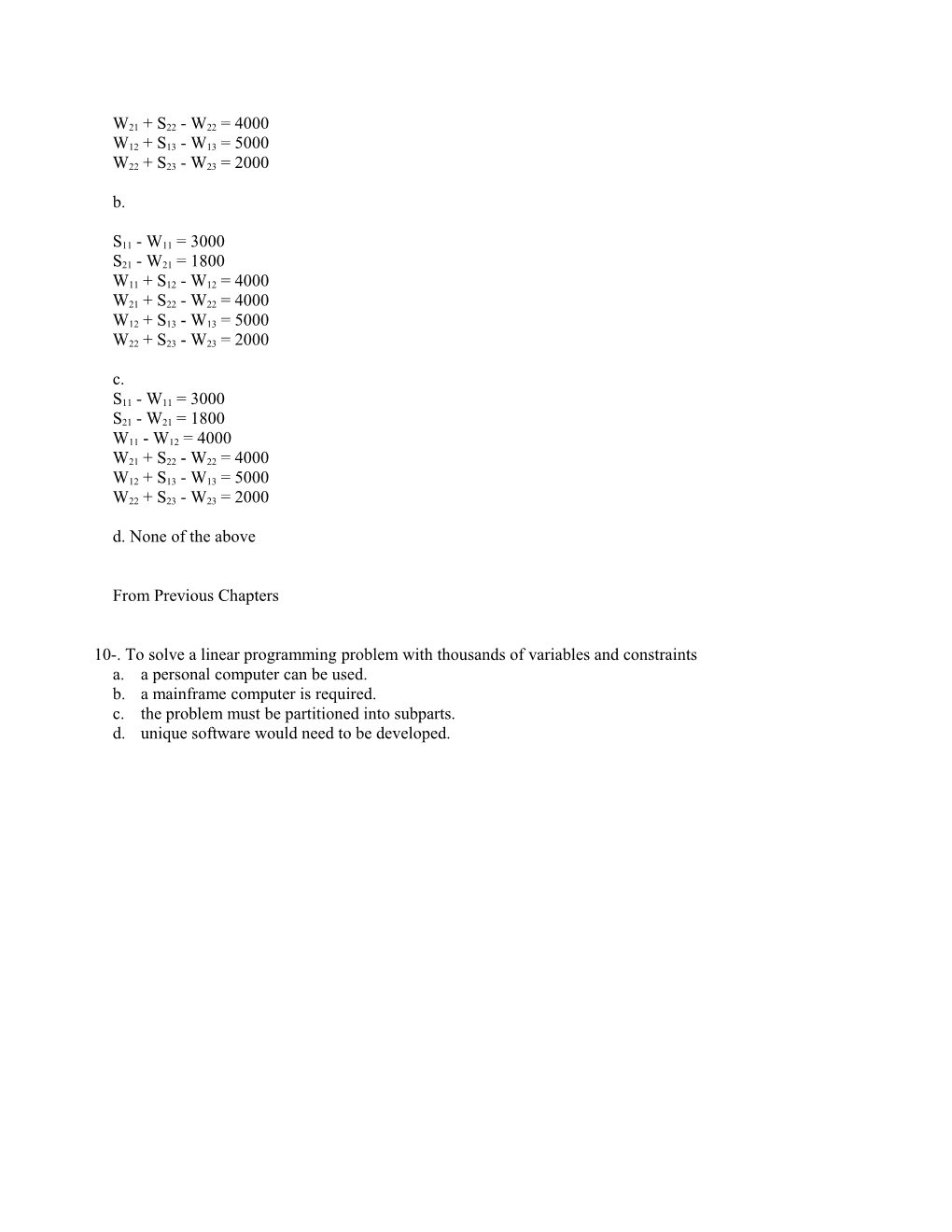 Chapter 9 Linear Programming Applications