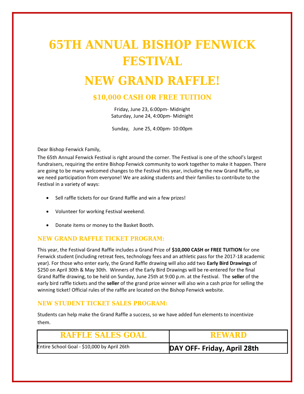 65Th Annual Bishop Fenwick Festival