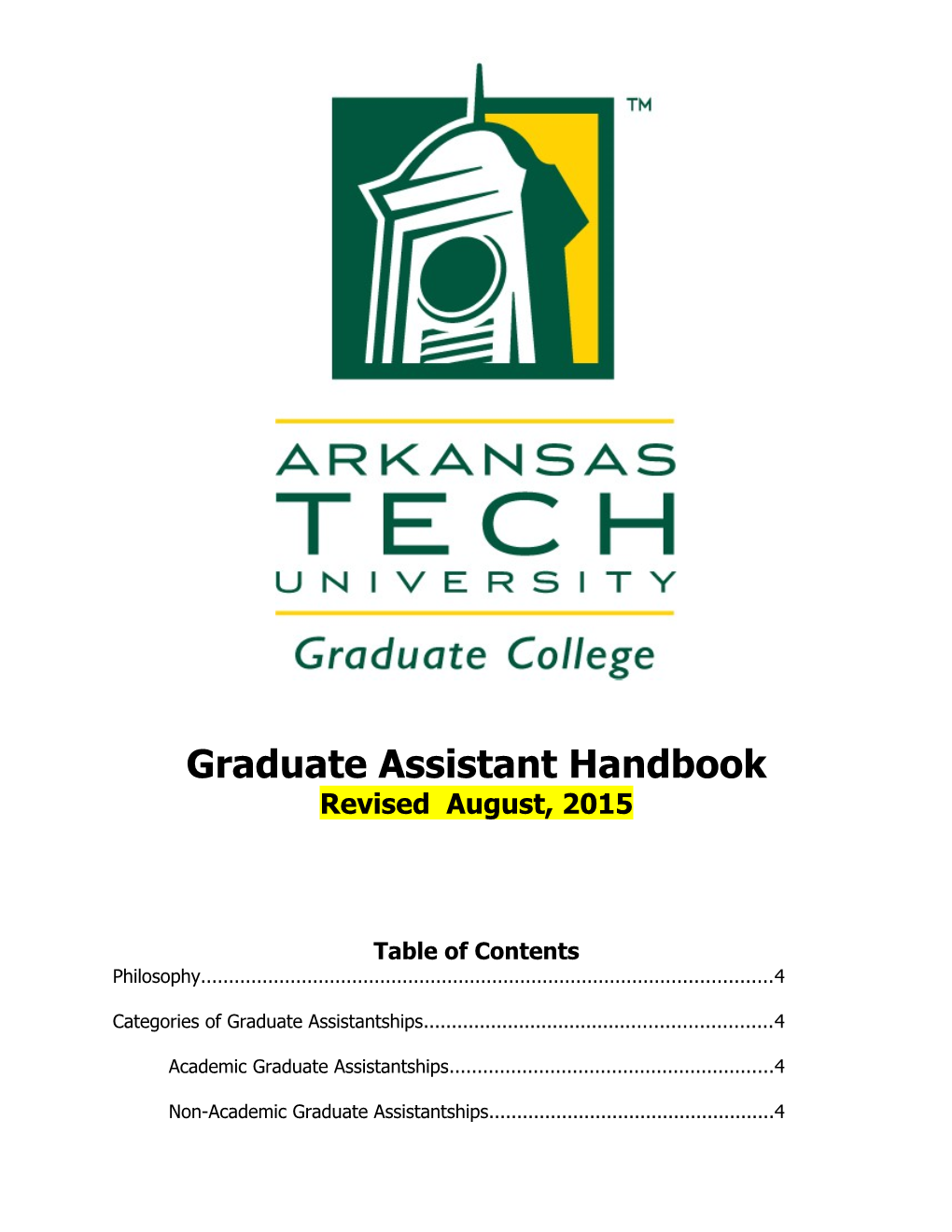 Graduate Assistant Handbook