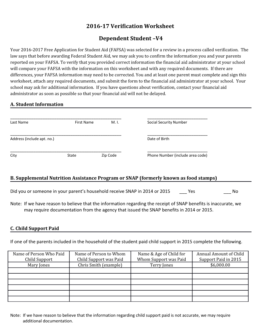 Dependent Student V4