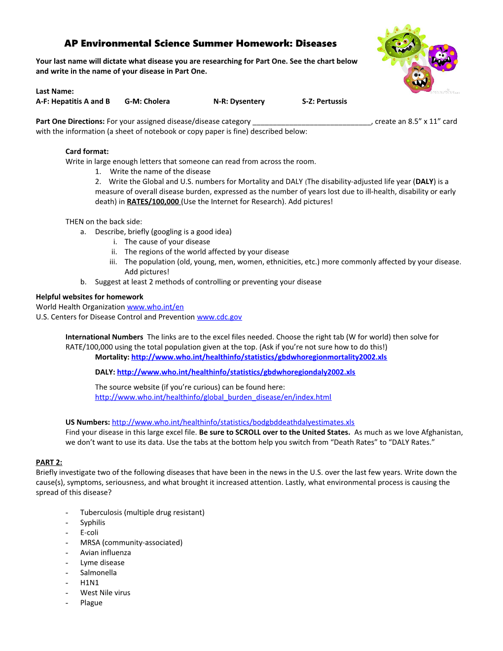 A-F: Hepatitis a and BG-M: Choleran-R: Dysenterys-Z: Pertussis