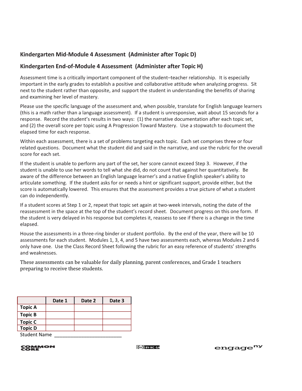 Kindergarten Mid-Module 4 Assessment (Administer After Topic D)