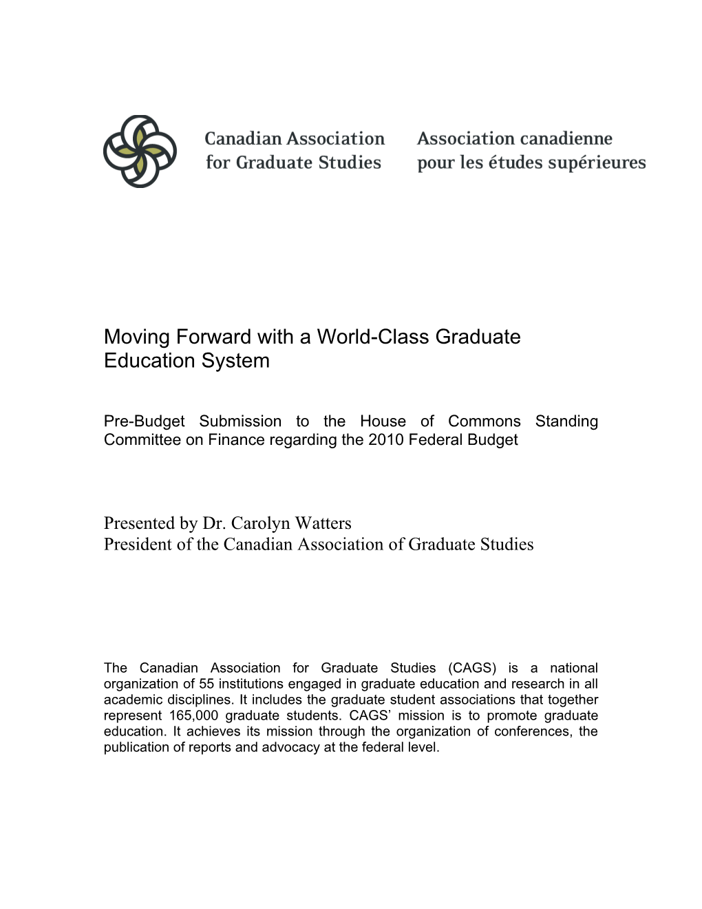 Moving Forward with a World-Class Graduate Education System